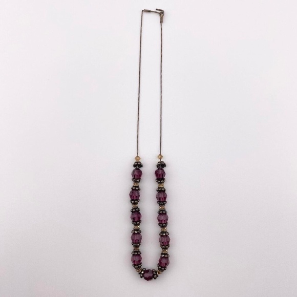 Vintage Purple Beaded Necklace - Picture 5 of 6
